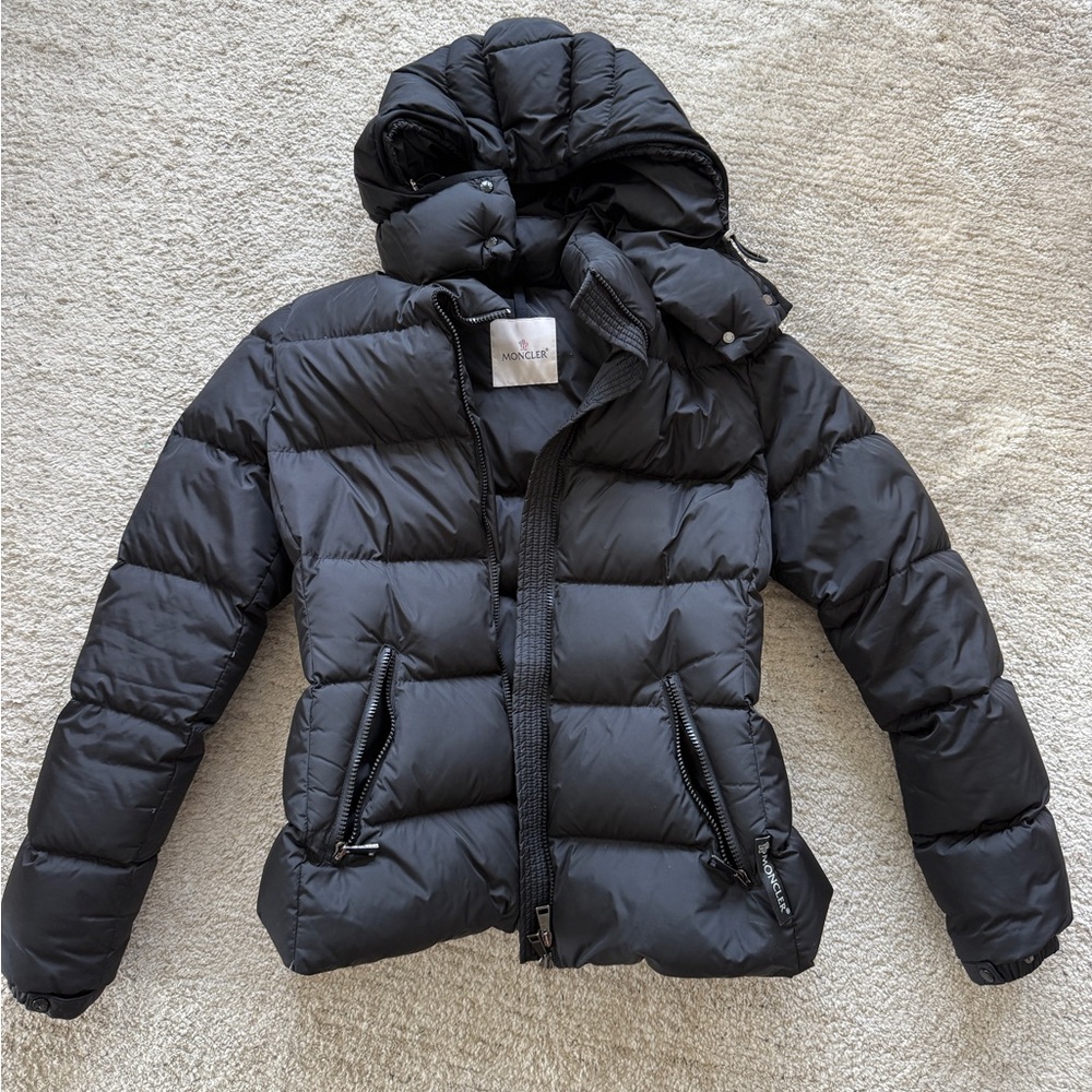 Moncler Black Hooded Puffer Jacket